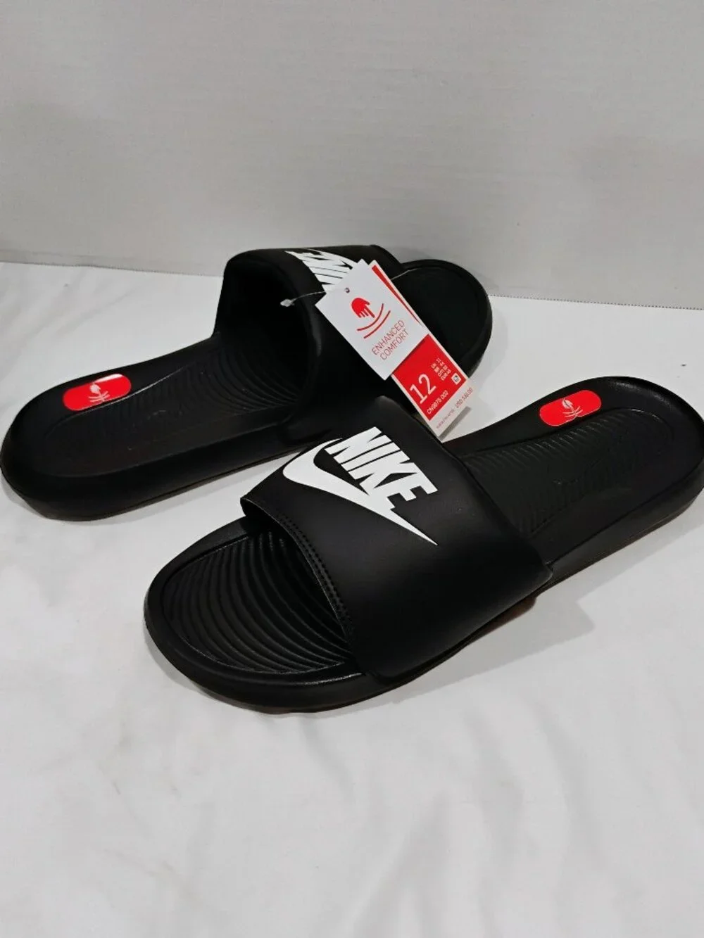 NWT Nike Men's Victori One Slides Sport Sandal, Black/White Size 12